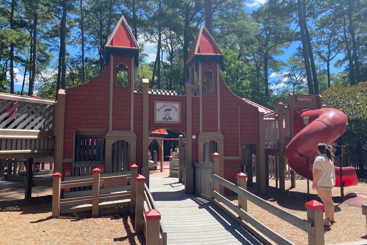 Red playground | TeamTravelsBaby