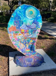 Oyster in Mobile; Babyland in Georgia near Helen; Town Creek accessible playground in Auburn; hotel in New Orleans; Space Center Houston; Rivertown near New Orleans; Fairhope pink door; Destin Commons in Florida