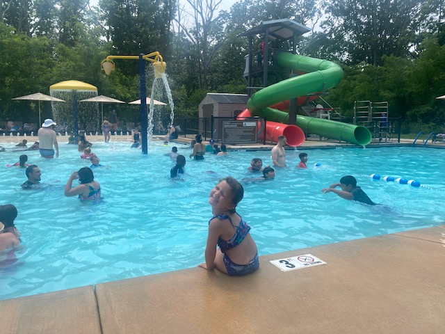 Outdoor pool with slides at Truxton Park in Annapolis